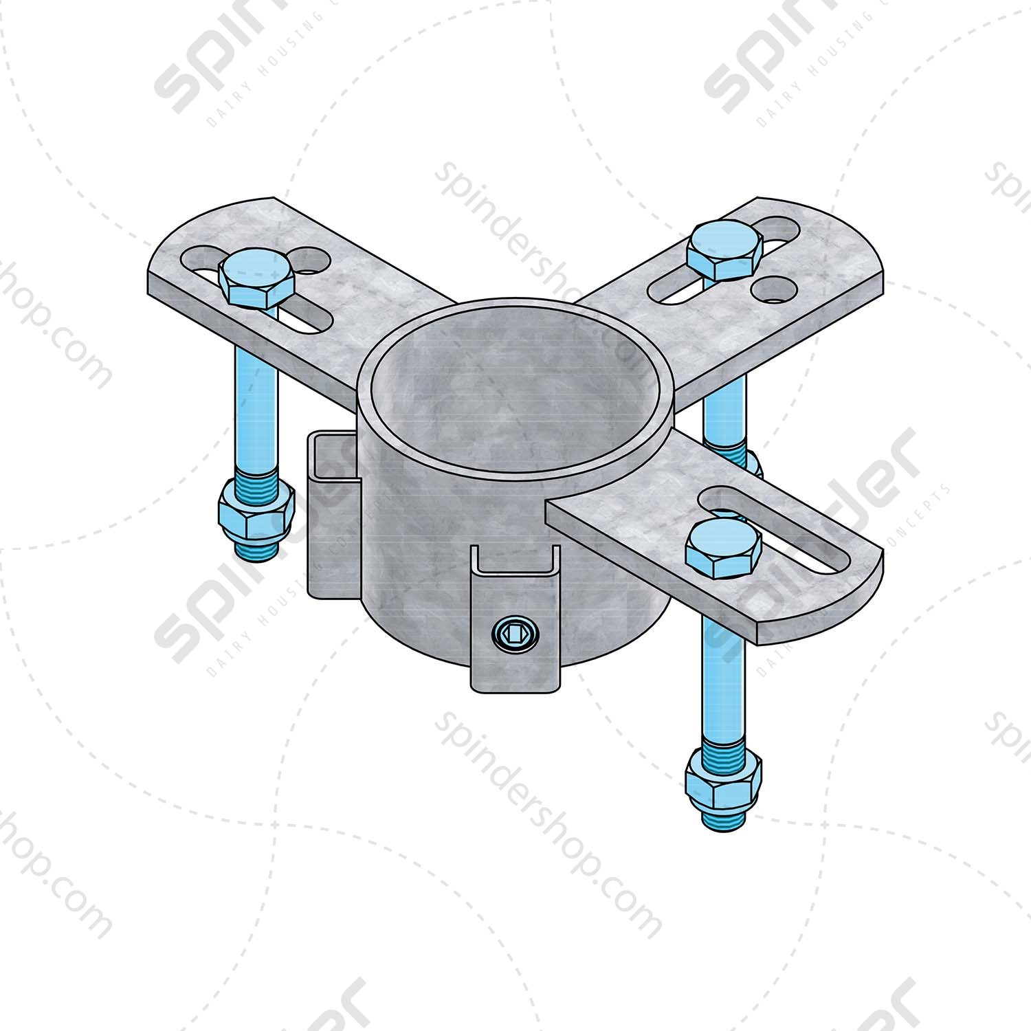 0390630-3-tussenhekken-25-spinder Stel bevestiging ringen 2,5" - Afbeelding 2