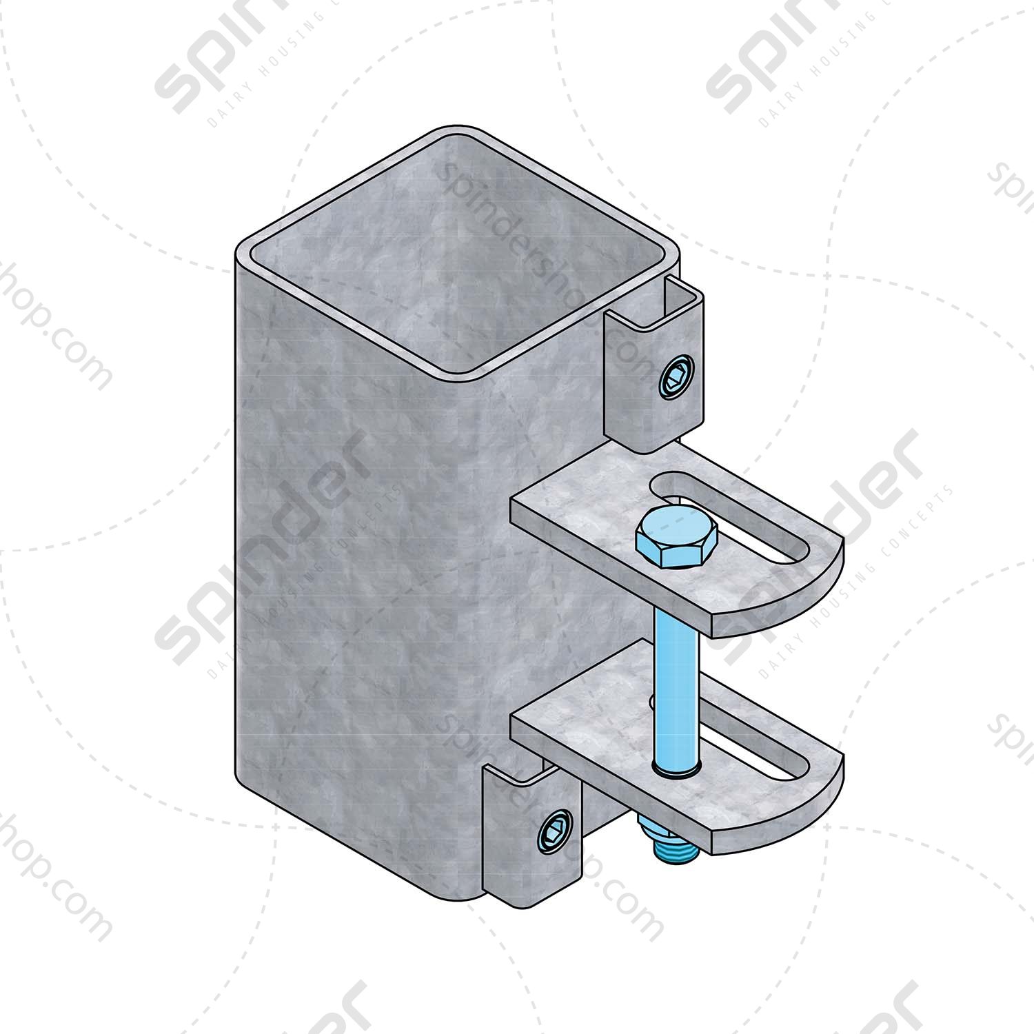 0390710-1-tussenhekken-vk-spinder Stel bevestiging ringen vierkant 80 - Afbeelding 5