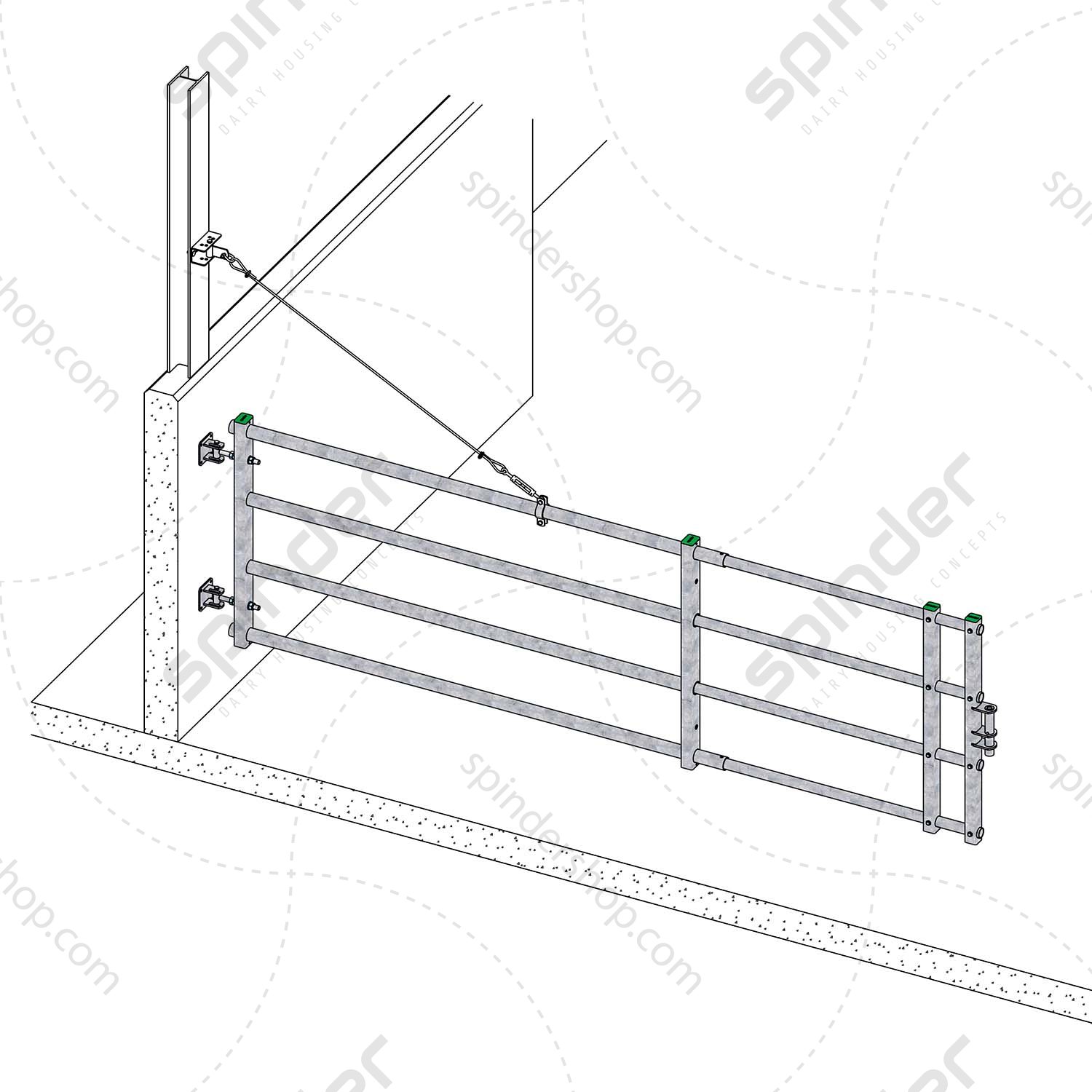 0391300-schoorset-spinder2 Schoorset voor draaihek 1,5" en 2" - Afbeelding 3