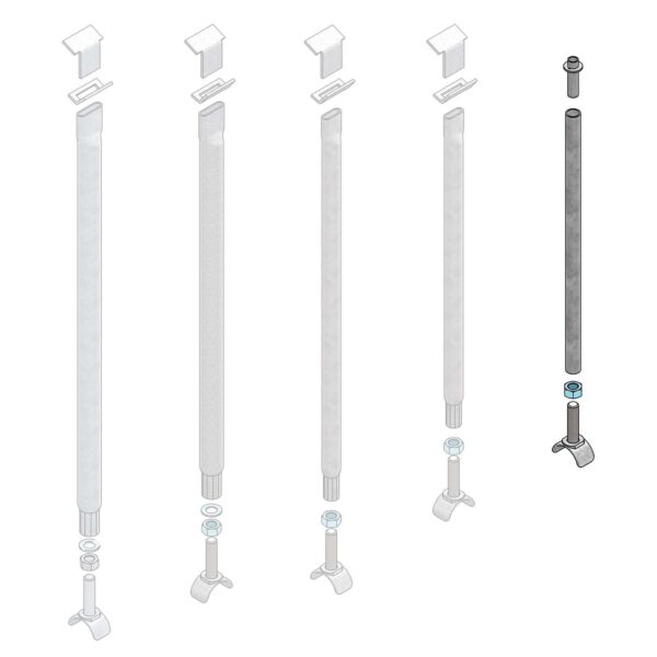 Verstelbare spijl kalver voerhek type 22.65/24.65 hoogte 70cm