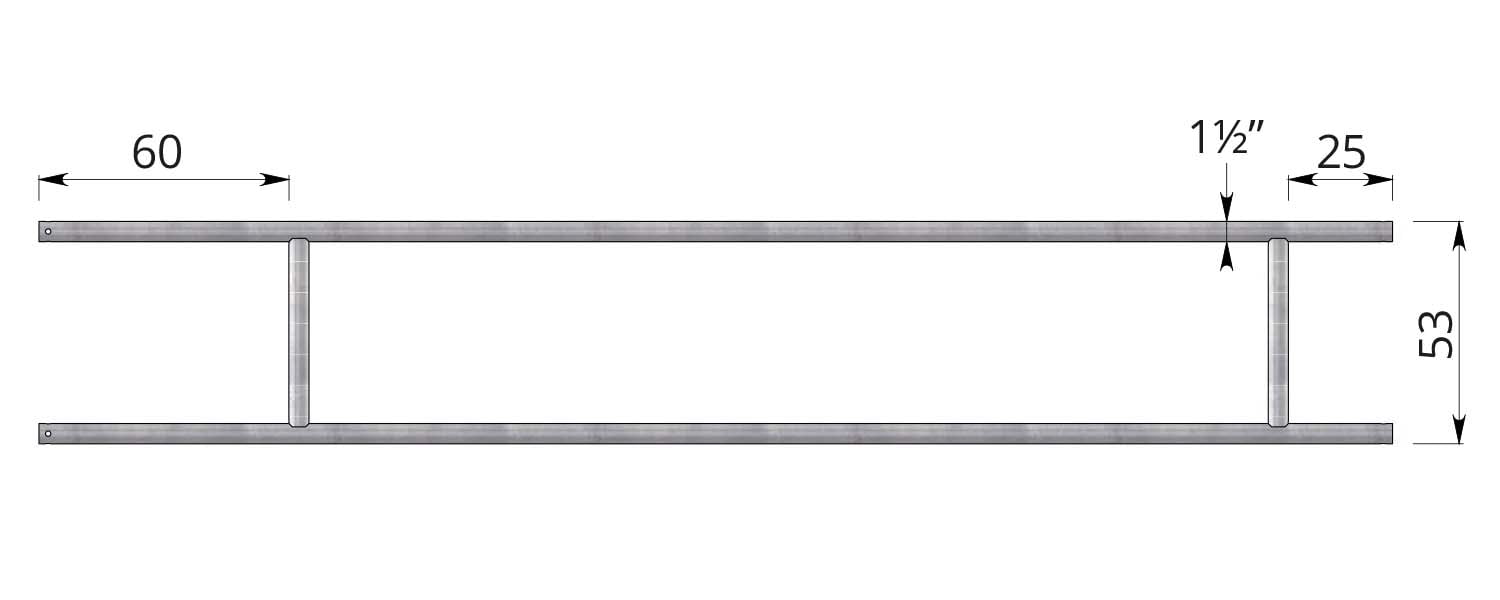 Details afscheidingshek 53 cm hoog