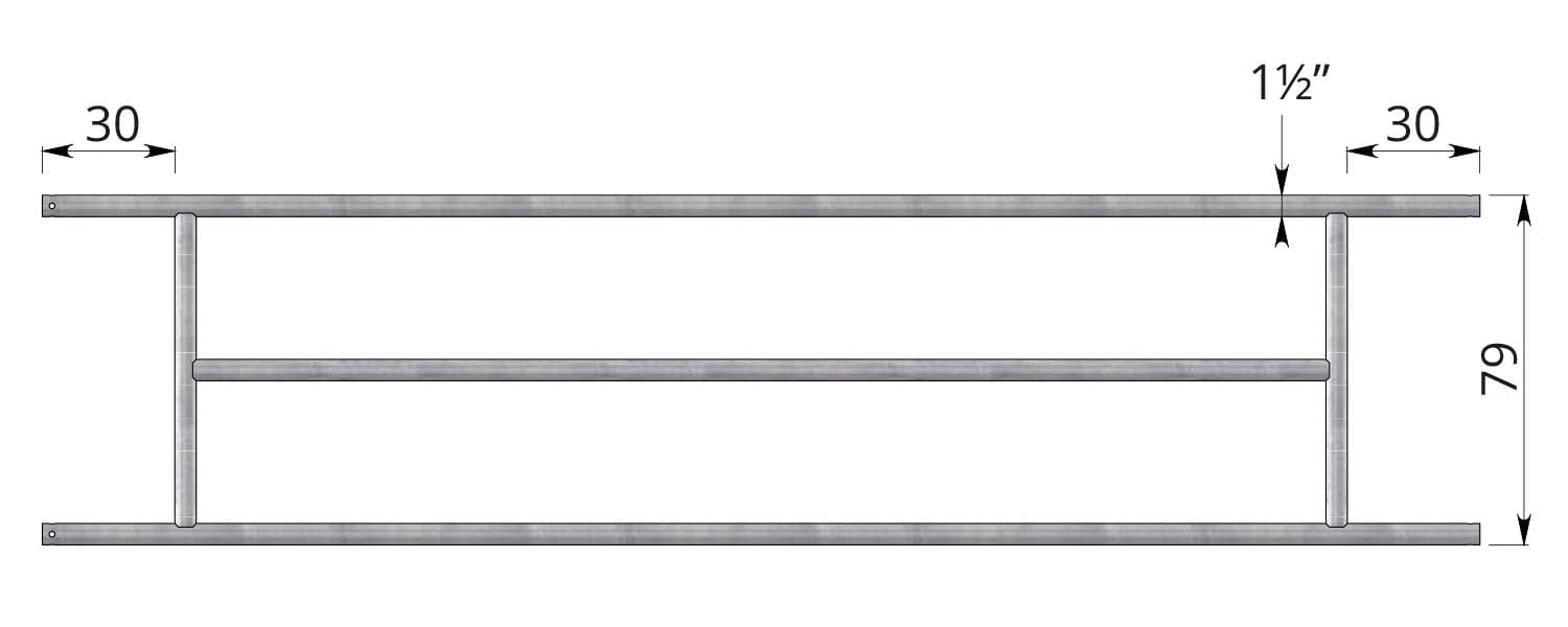 Details afscheidingshek grootvee 79 cm hoog