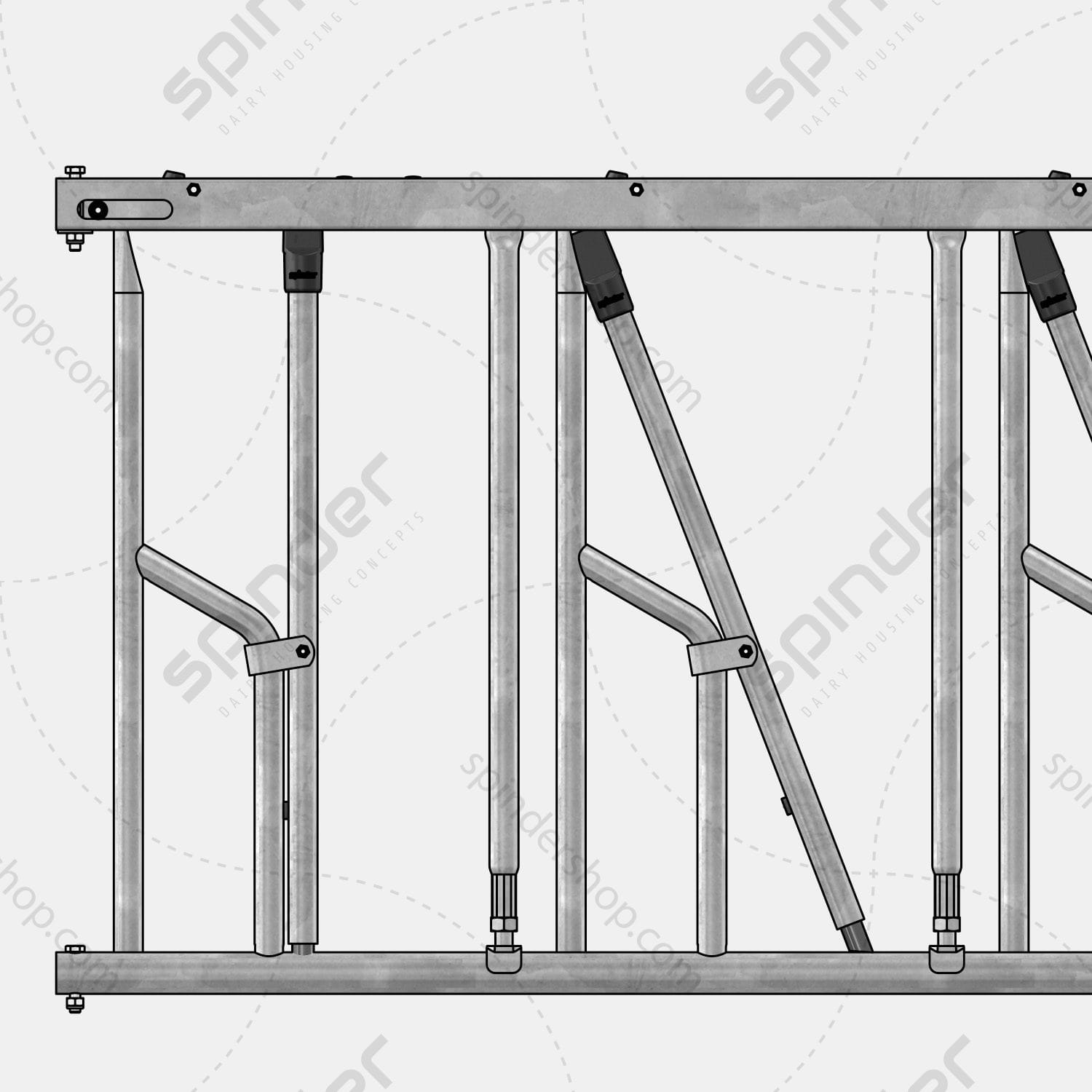 Baseline zelfsluitend voerhek vaarzen verstelbaar